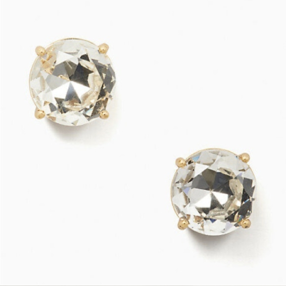Kate Spade Bright Ideas Studs with pouch -clear/gold